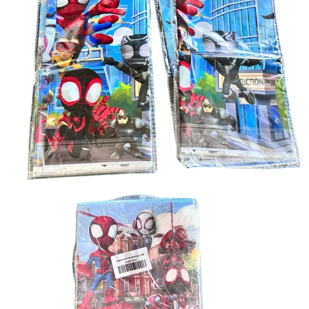 Spider-Man Super Hero Party Decorations Cake Plates Napkins 44Pc Birthday Decor